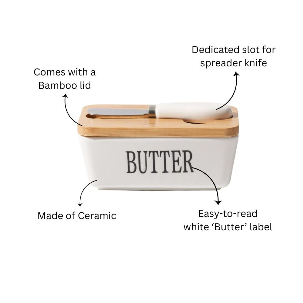 Culina Butter Dish with Spreader Small - White