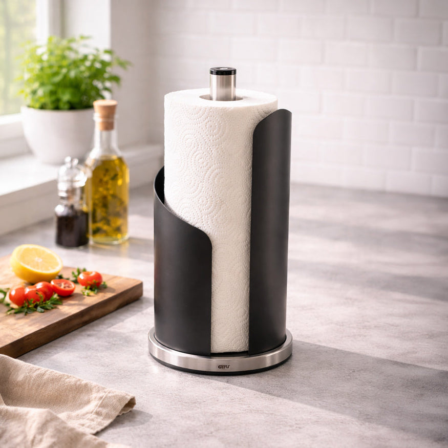 Curve Kitchen Roll Holder - Black