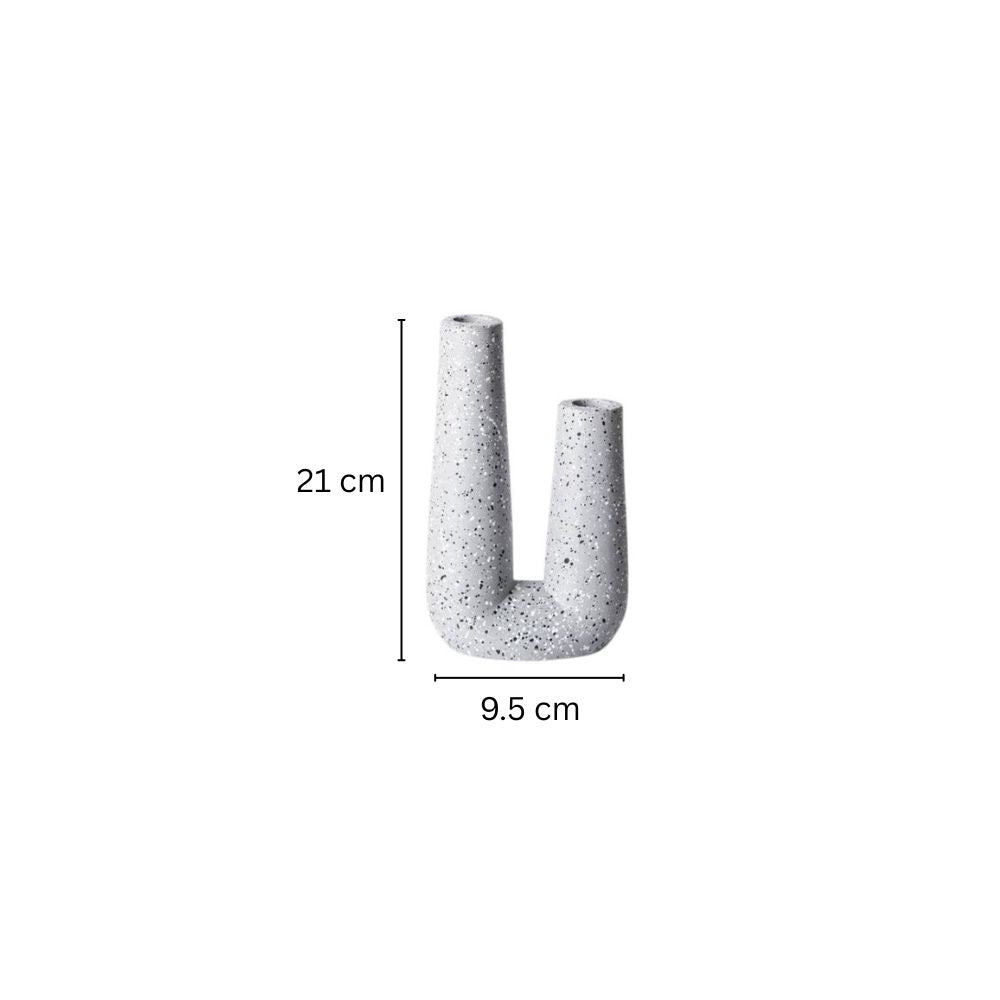 Curve Duo Vase - Speckled Grey