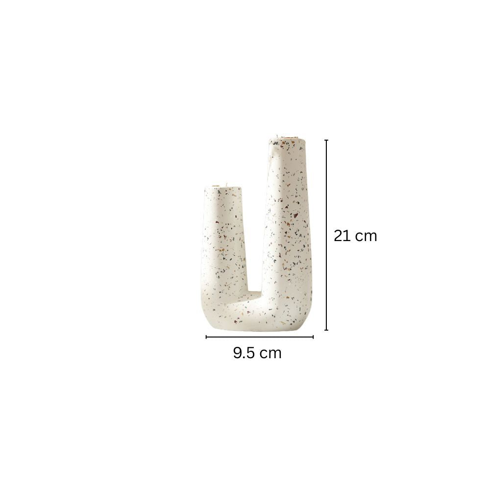 Curve Duo Vase - Terrazzo White