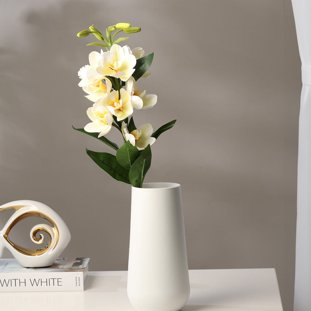 Cymbidium Orchid Faux Stem - Buttercream