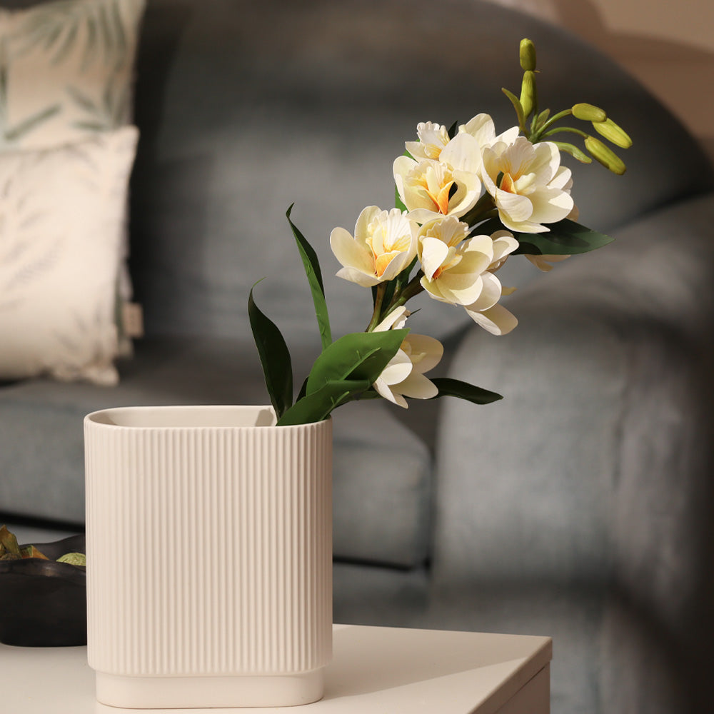 Cymbidium Orchid Faux Stem - Buttercream