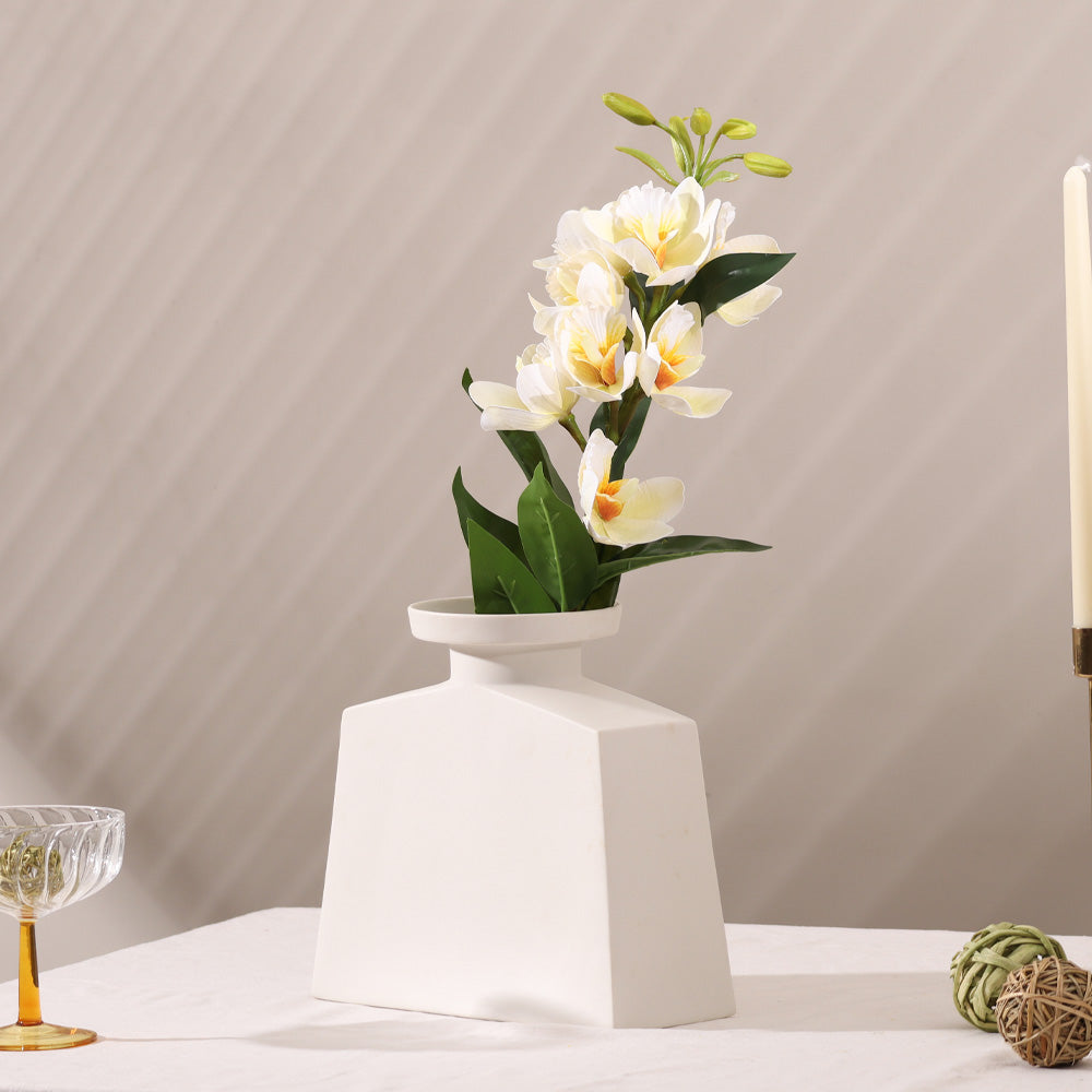 Cymbidium Orchid Faux Stem - Buttercream