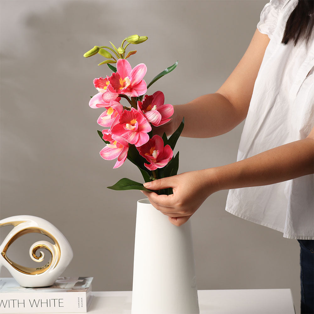 Cymbidium Orchid Faux Stem - Dark Pink