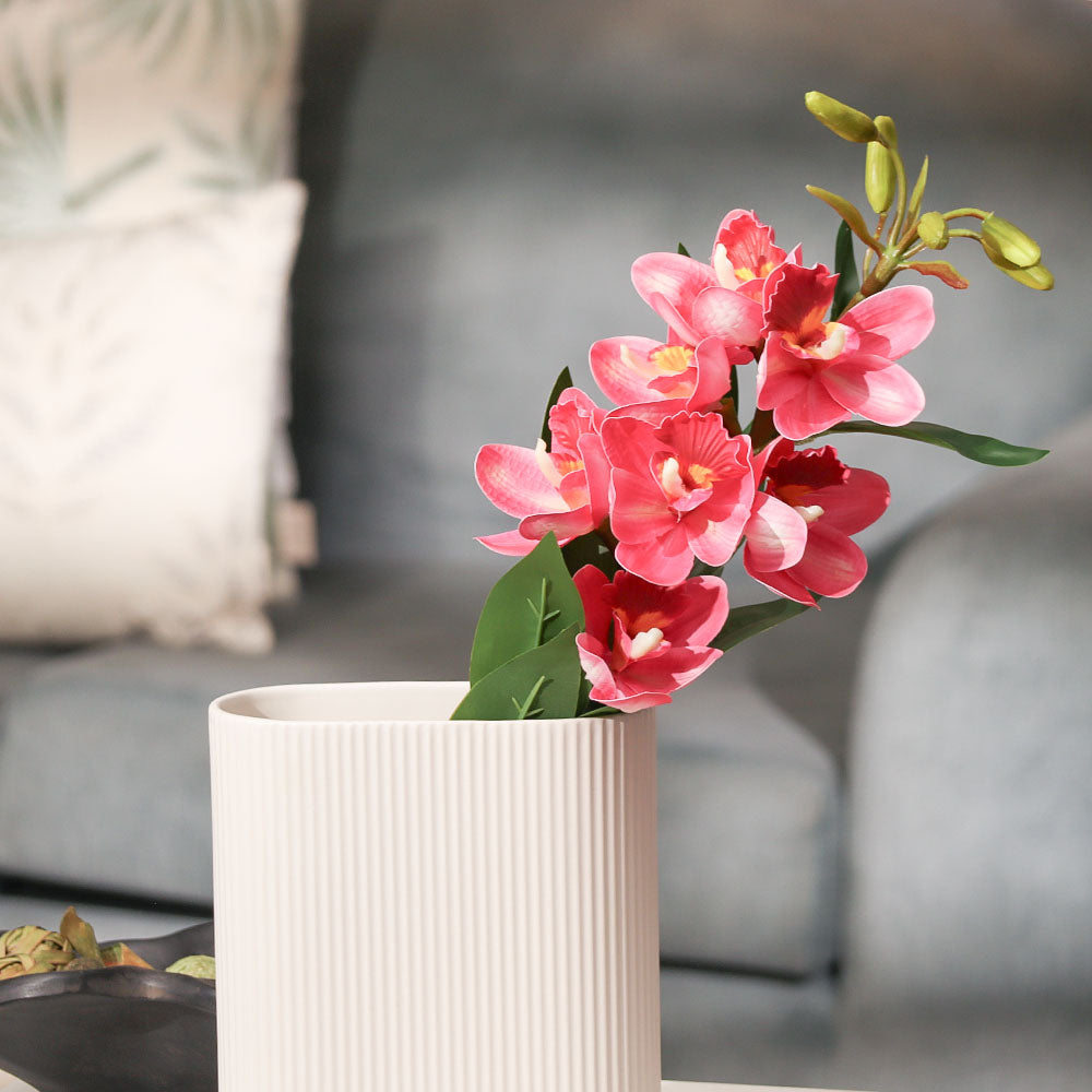 Cymbidium Orchid Faux Stem - Dark Pink