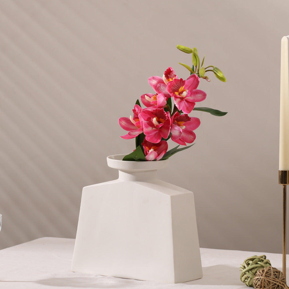 Cymbidium Orchid Faux Stem - Dark Pink