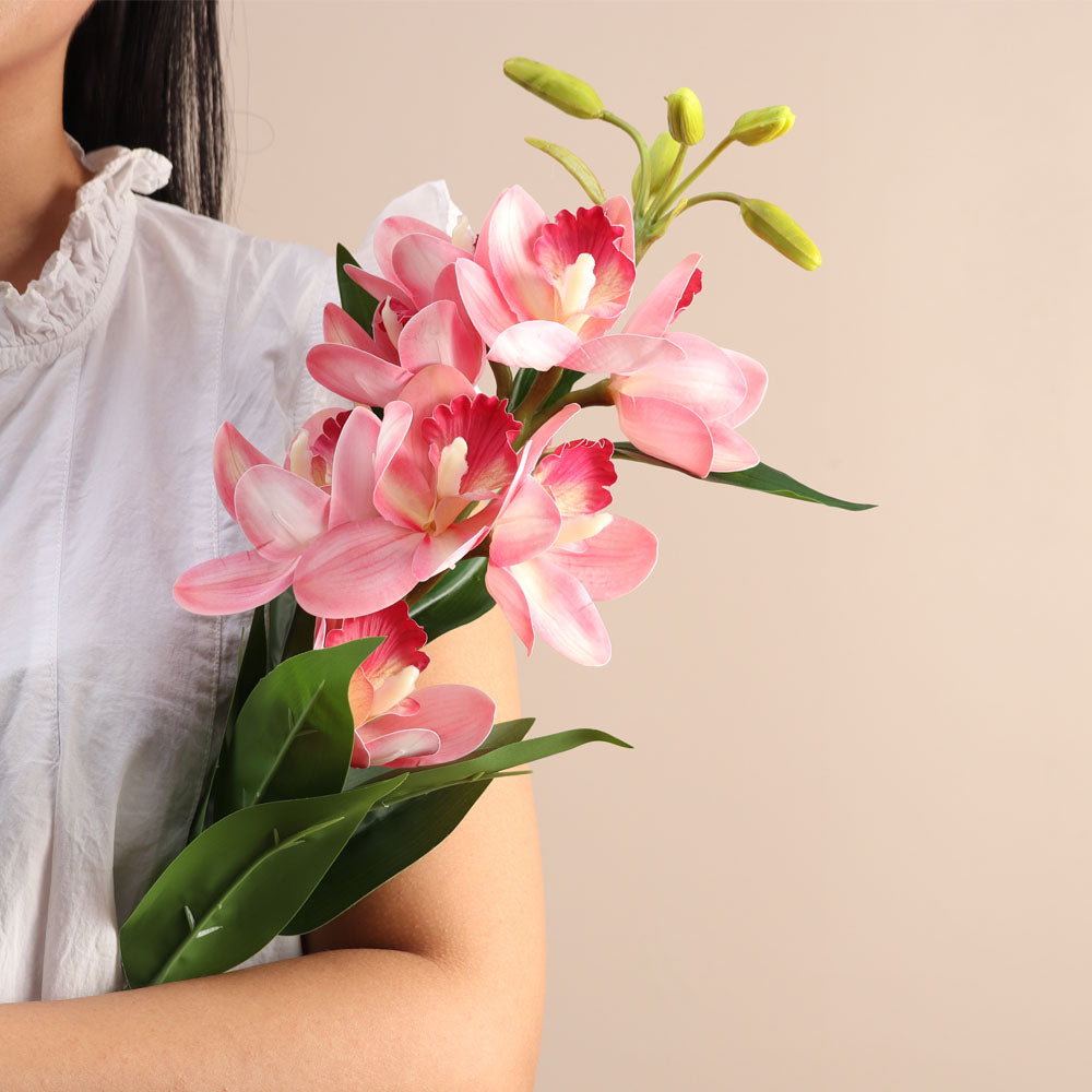 Cymbidium Orchid Faux Stem - Light Pink