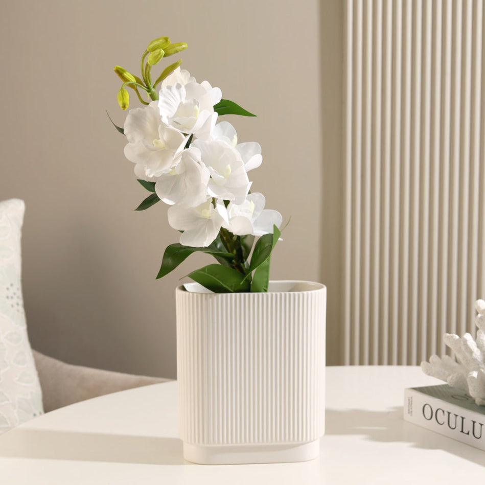 Cymbidium Orchid Faux Stem - White