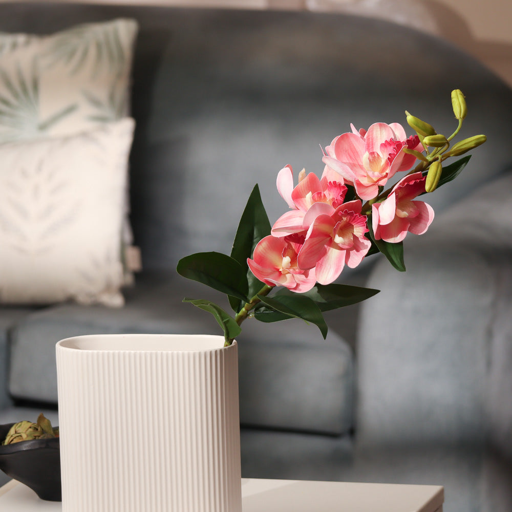 Cymbidium Orchid Faux Stem - Light Pink