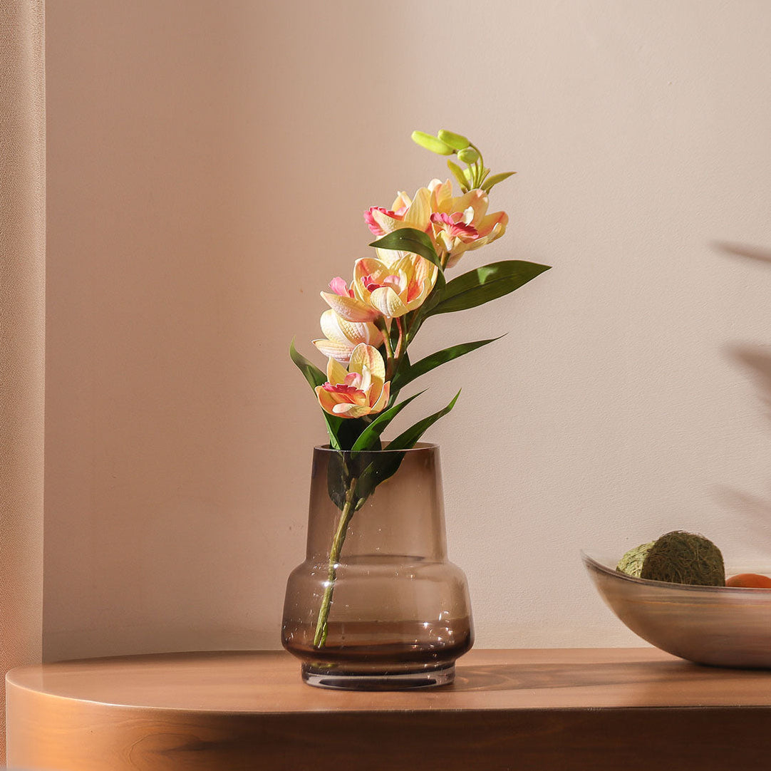 Cymbidium Orchid Faux Stem - Yellow