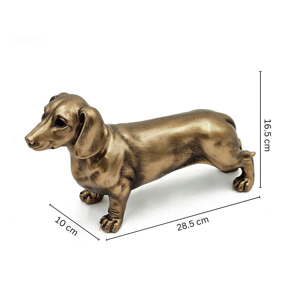 Dachshund Sculpture Medium - Dull Gold