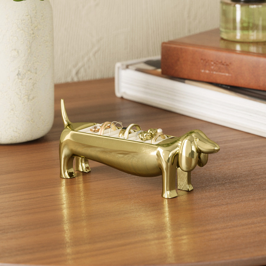 Dachsie Ring Holder - Brass
