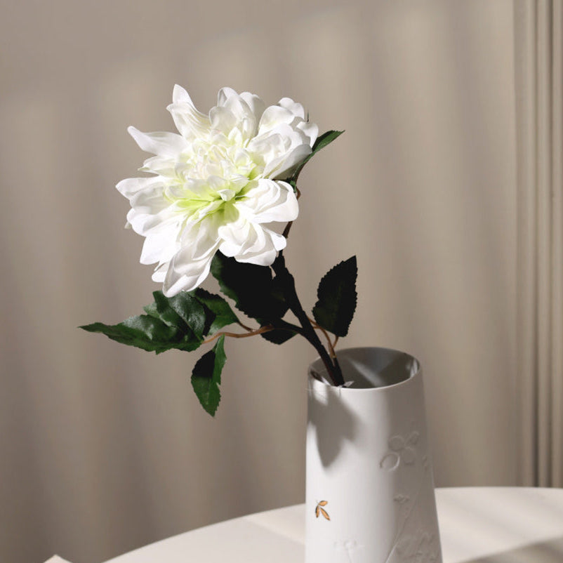 Dahlia Faux Stem - White