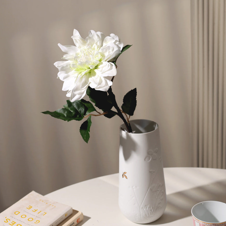 Dahlia Faux Stem - White