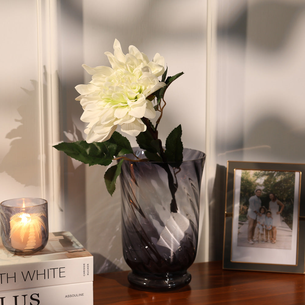 Dahlia Faux Stem - White