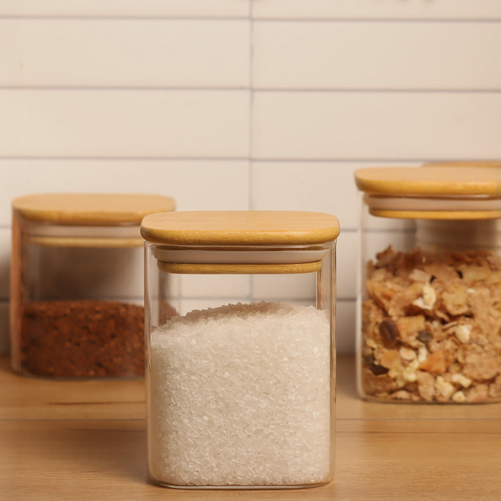 Daily Square Glass Storage Jar - Medium