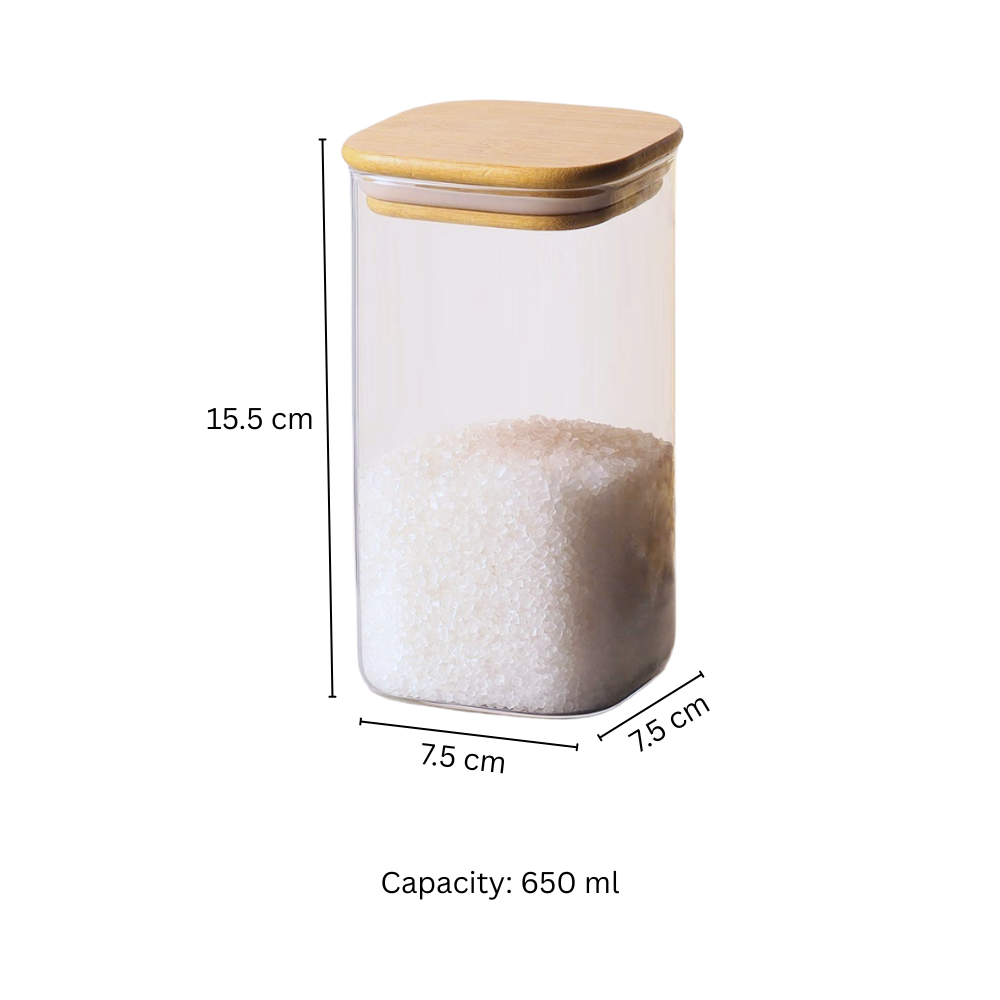 Daily Square Glass Storage Jar - Large