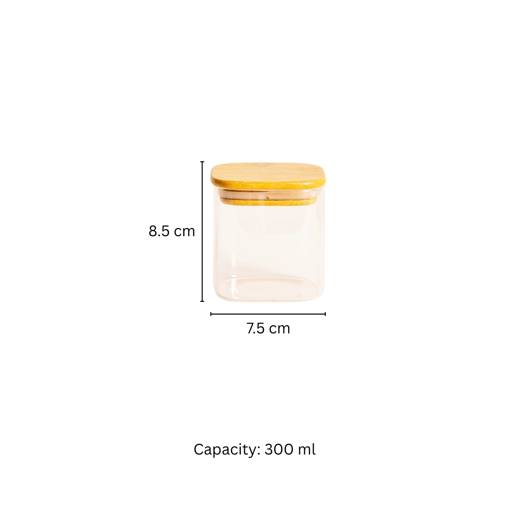Daily Square Glass Storage Jar - Mini