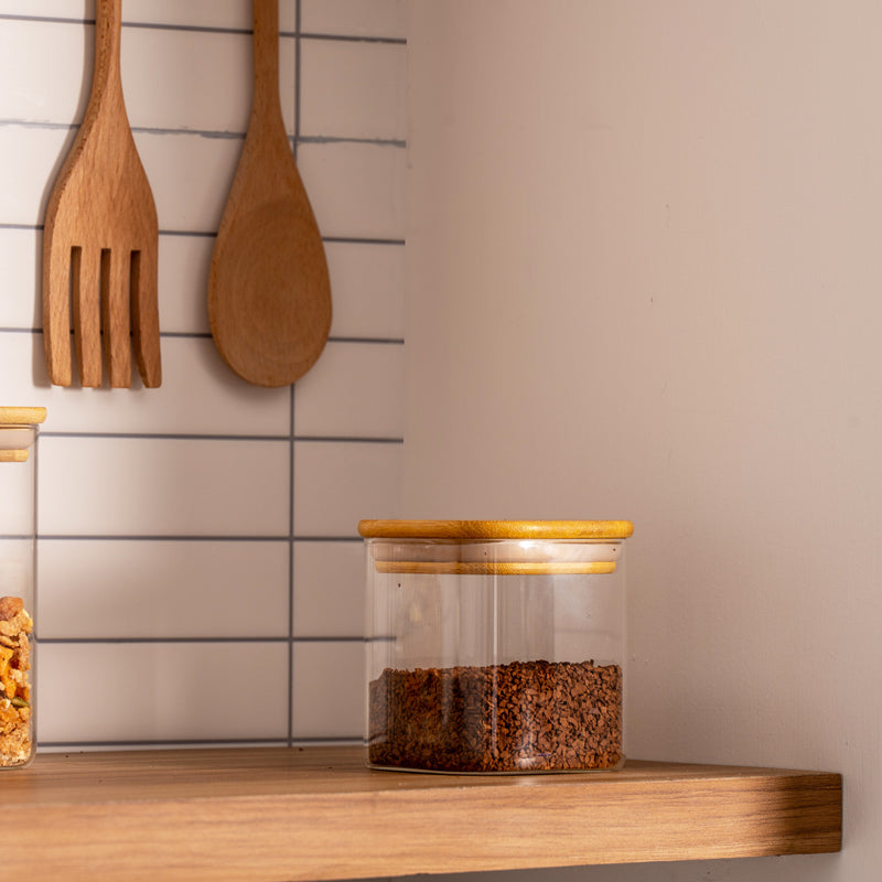 Daily Square Glass Storage Jar - Mini