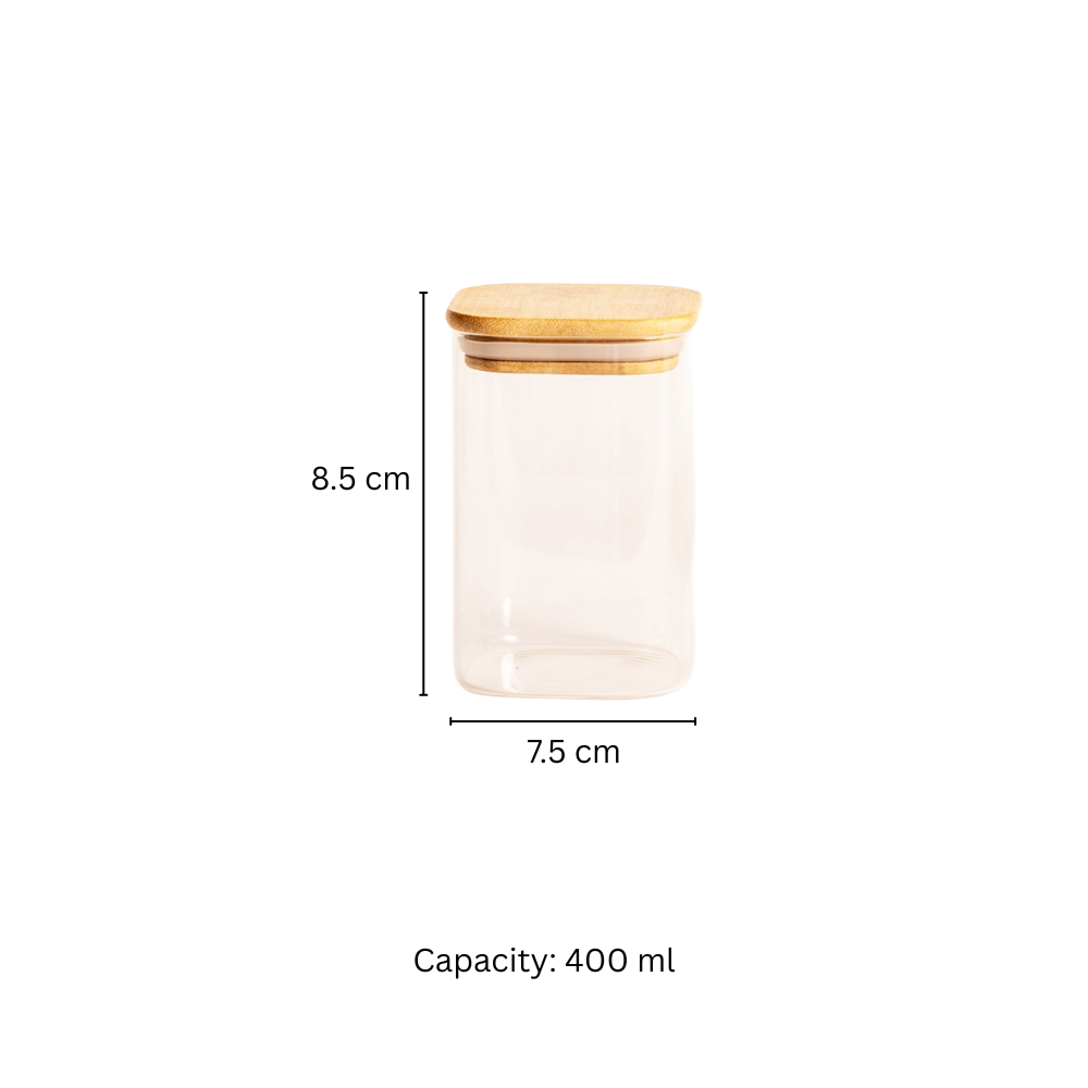 Daily Square Glass Storage Jar - Small