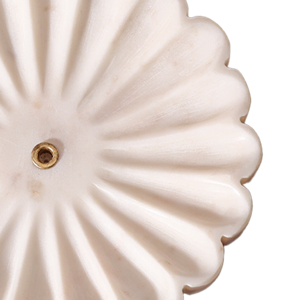 Daisy Marble Incense Holder - White