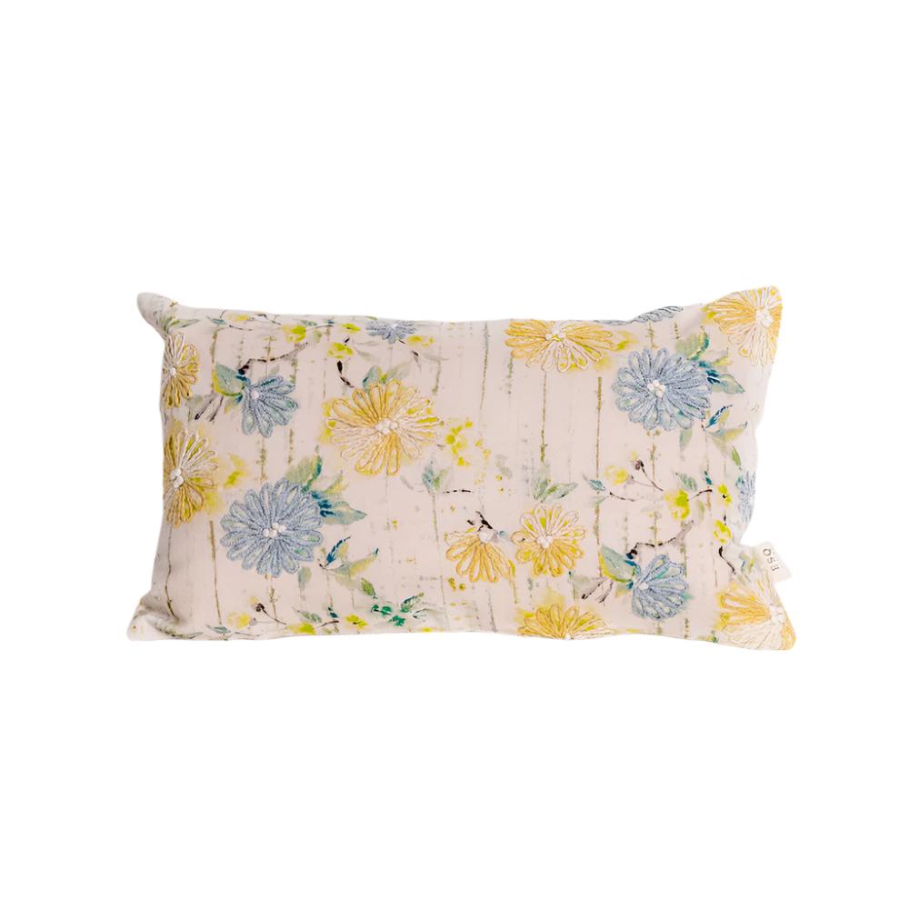 Daisy Rectangular Embroidered Cushion Cover 50x30cm- Multicolor