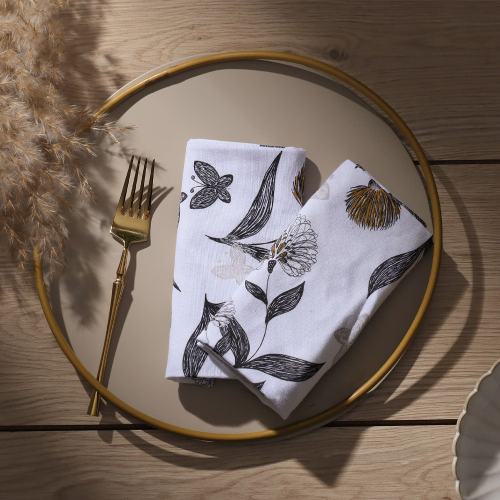 Dandelion Kitchen Towels, Set of 2 - White