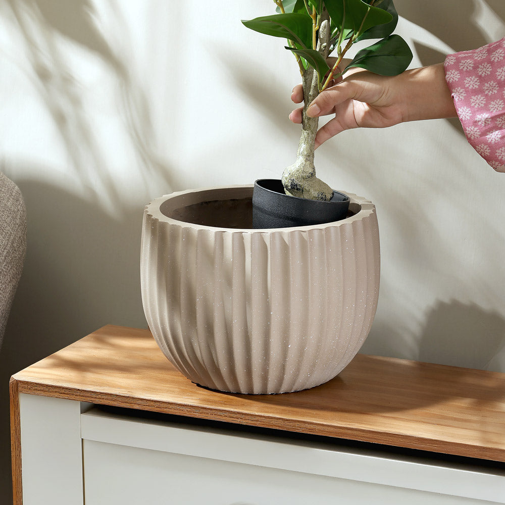 Dario Tapered Planter - Speckled Brown