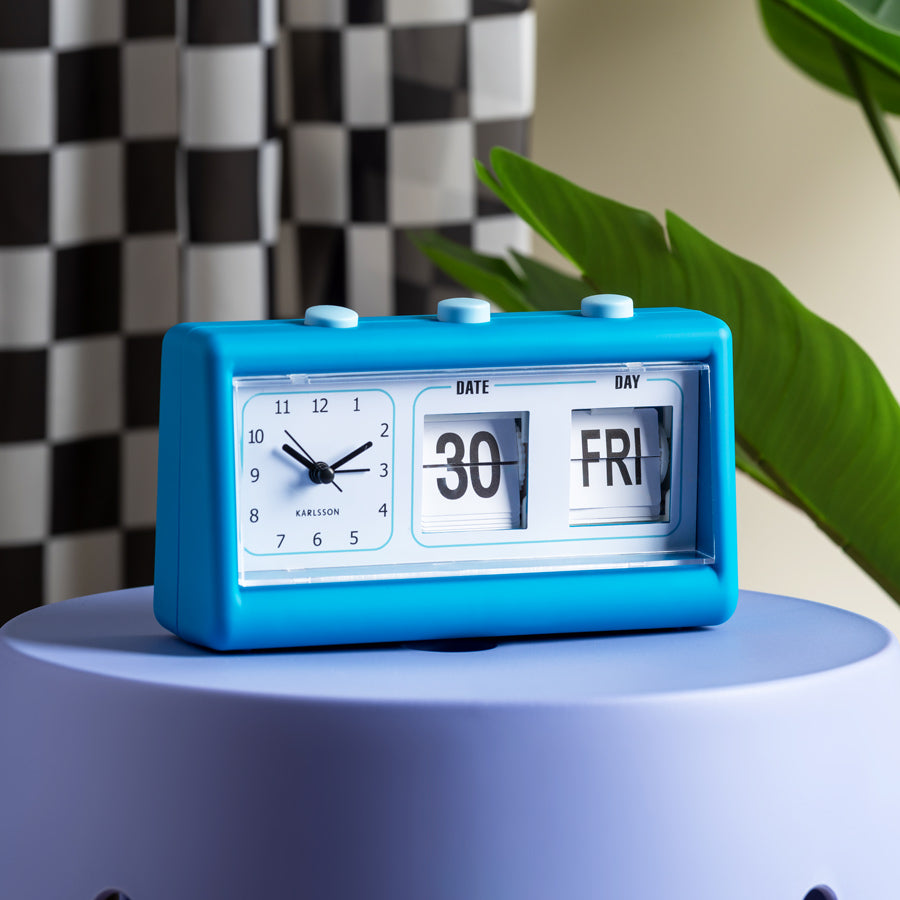 Data Flip Alarm Clock - Bright Blue