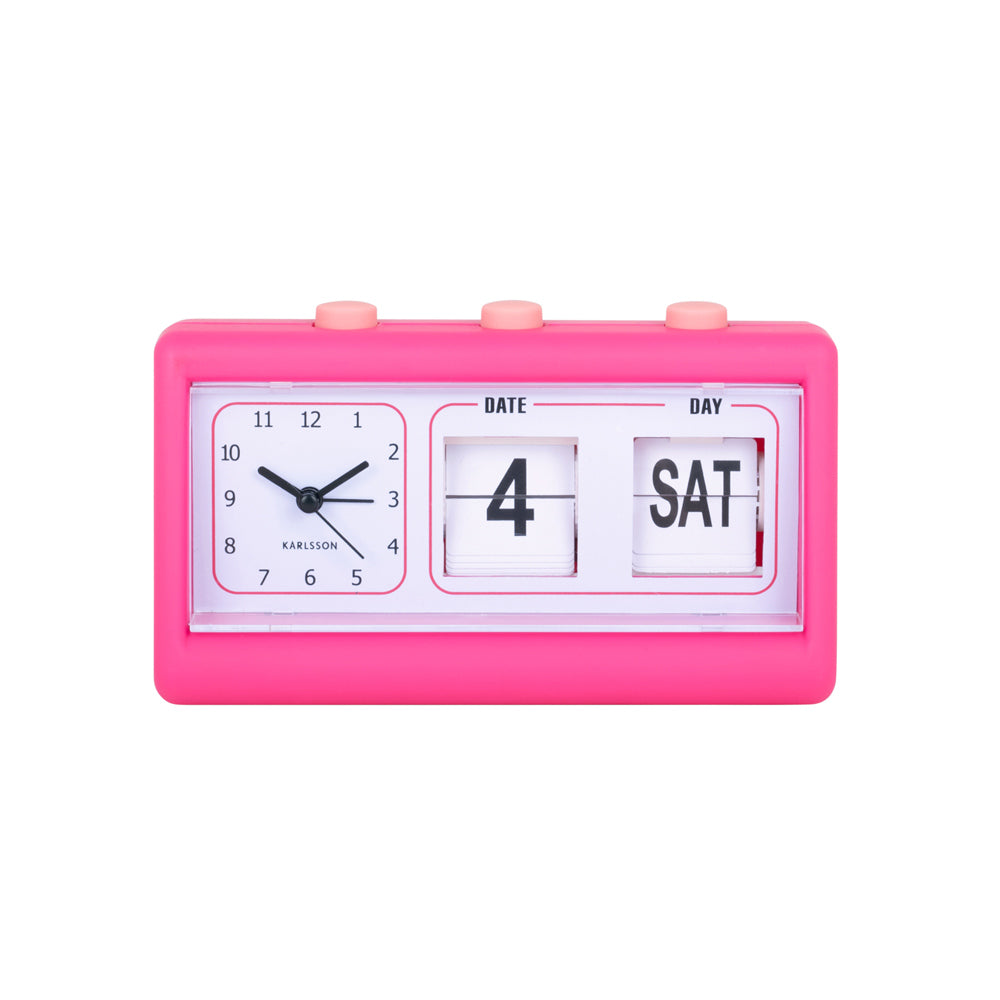 Data Flip Alarm Clock - Bright Pink