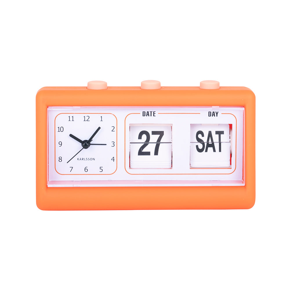 Data Flip Alarm Clock - Bright Orange