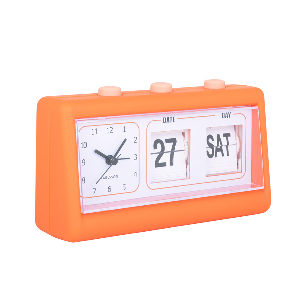 Data Flip Alarm Clock - Bright Orange