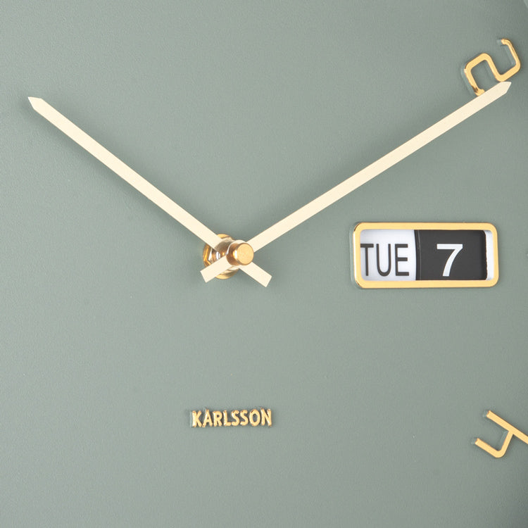 Data Flip Wall Clock 30cm - Jungle Green