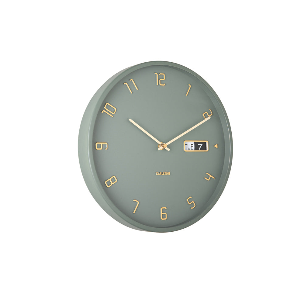 Data Flip Wall Clock 30cm - Jungle Green