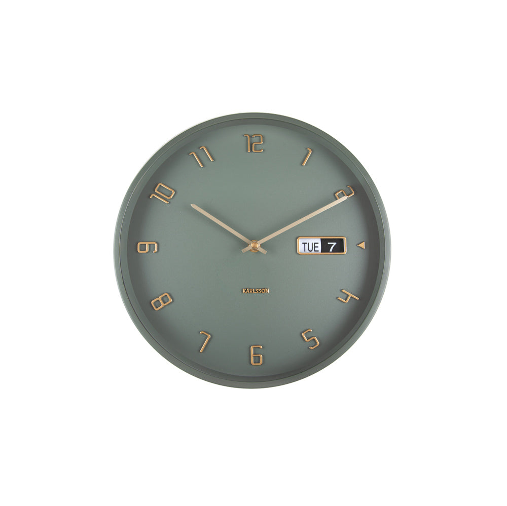 Data Flip Wall Clock 30cm - Jungle Green
