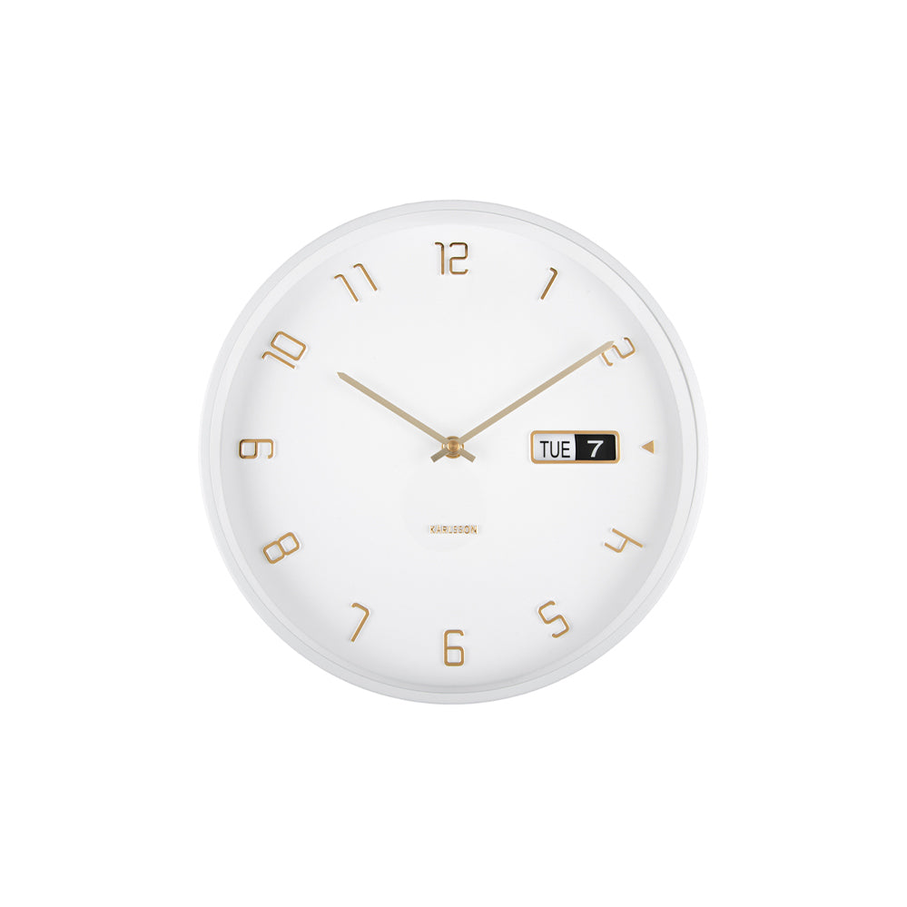 Data Flip Wall Clock 30cm - White