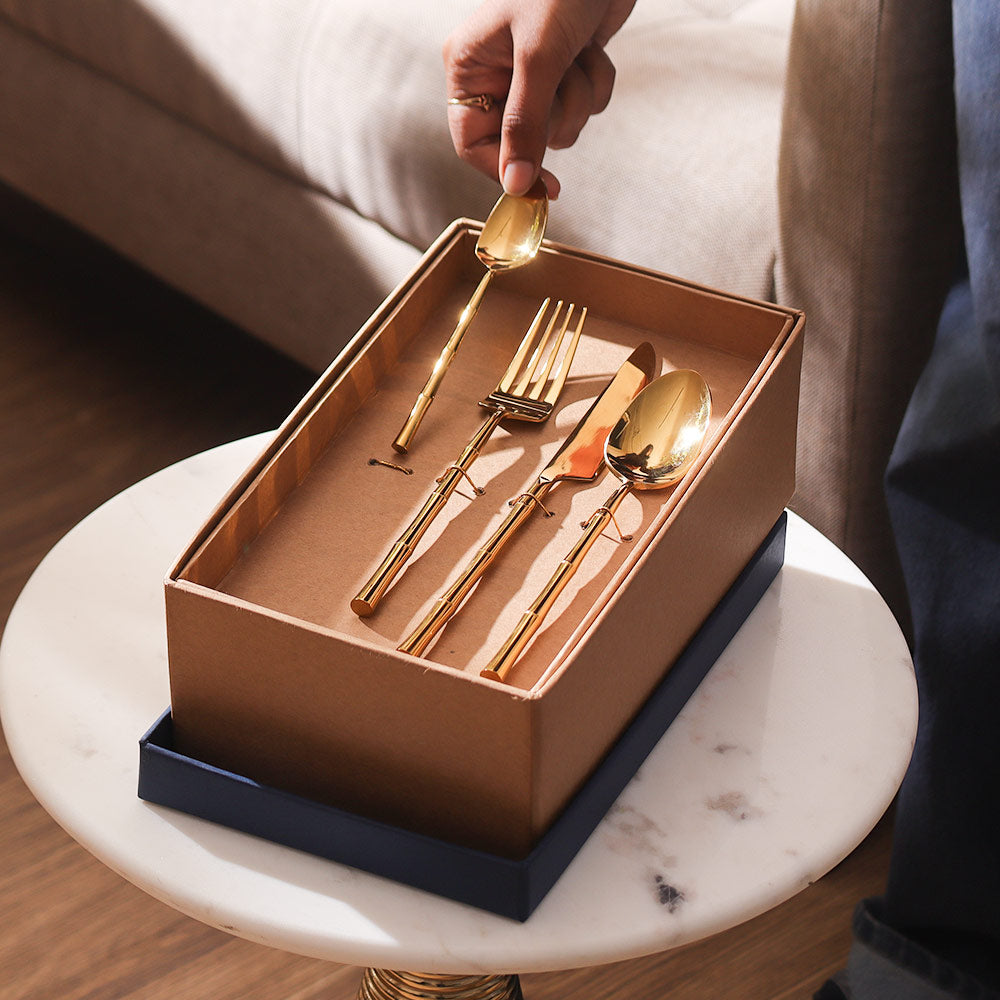Delphi 24-piece Cutlery Set - Gold