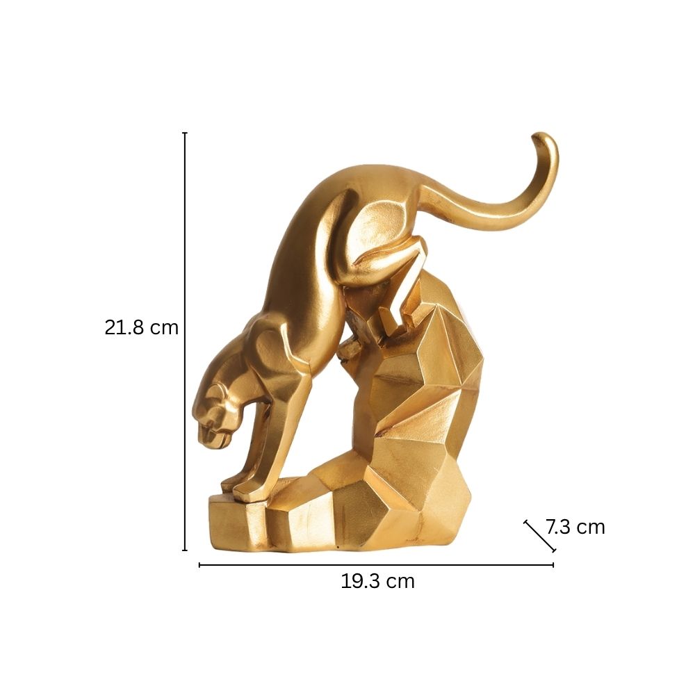 Descending Jaguar Decorative Sculpture - Amber Gold