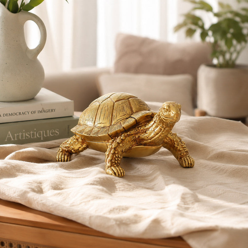 Desert Tortoise Sculpture - Gold