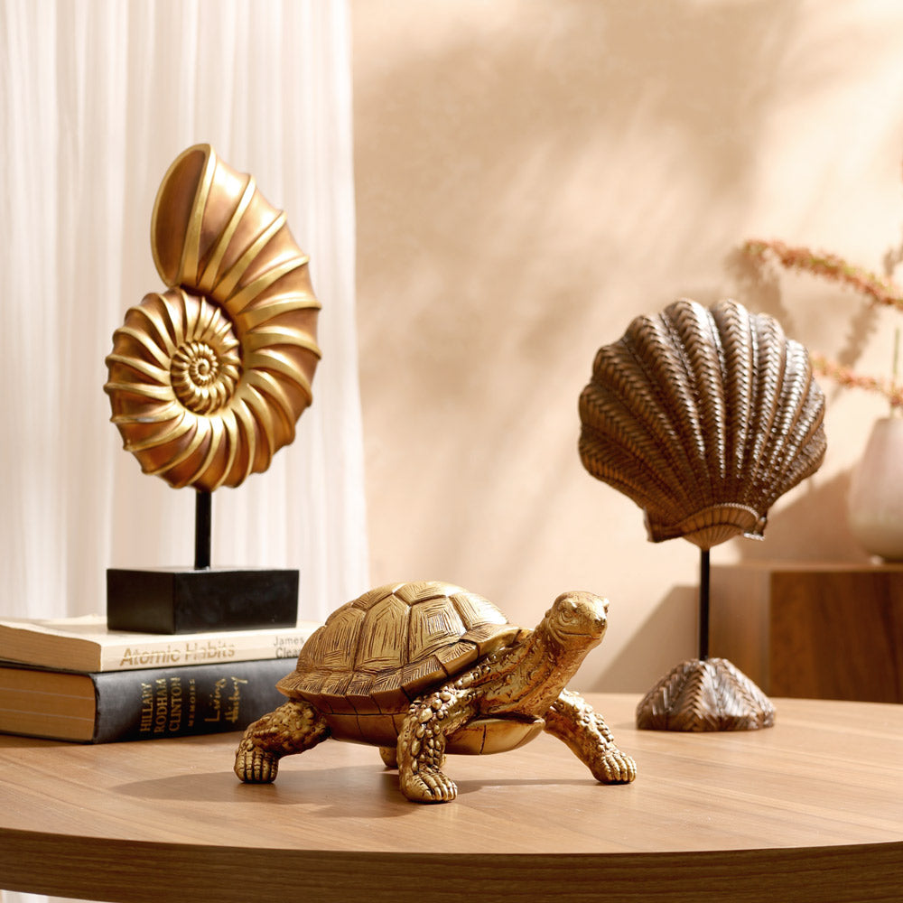 Desert Tortoise Sculpture - Gold