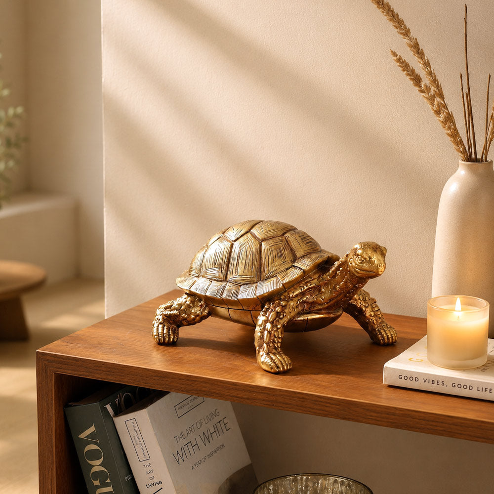 Desert Tortoise Sculpture - Gold