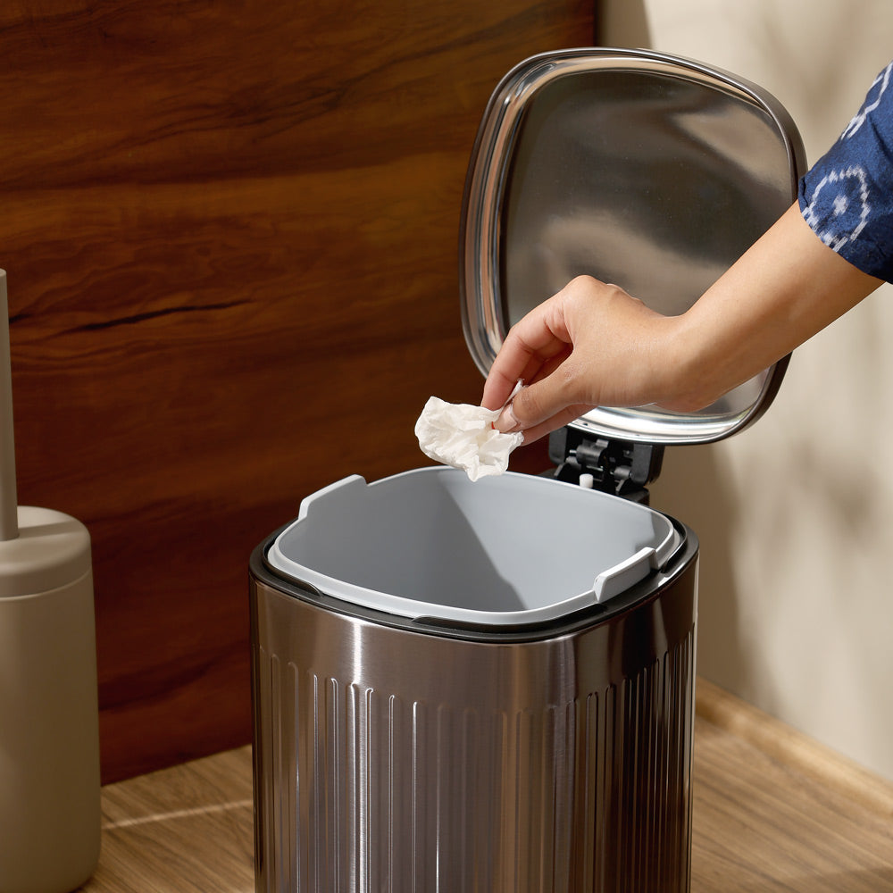 Hexa Sqround Pedal Bin 8L - Silver