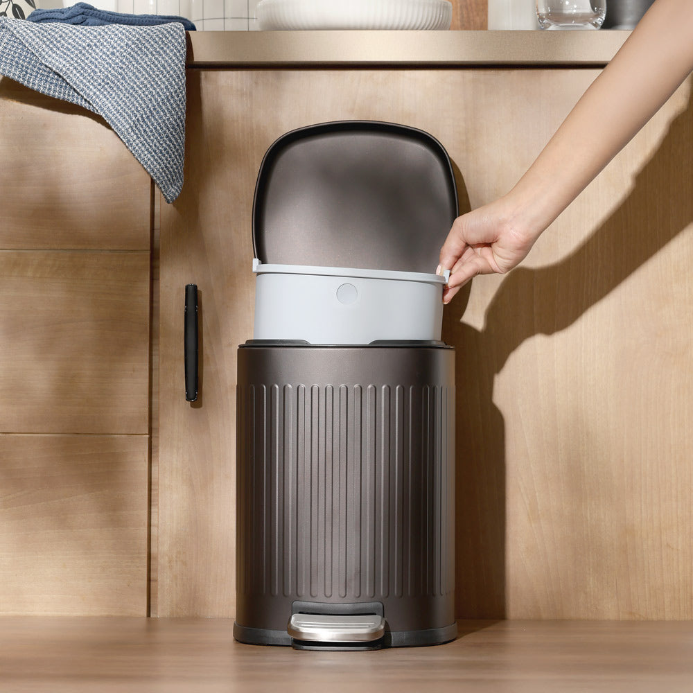 Hexa Sqround Pedal Bin 8L - Metallic Brown