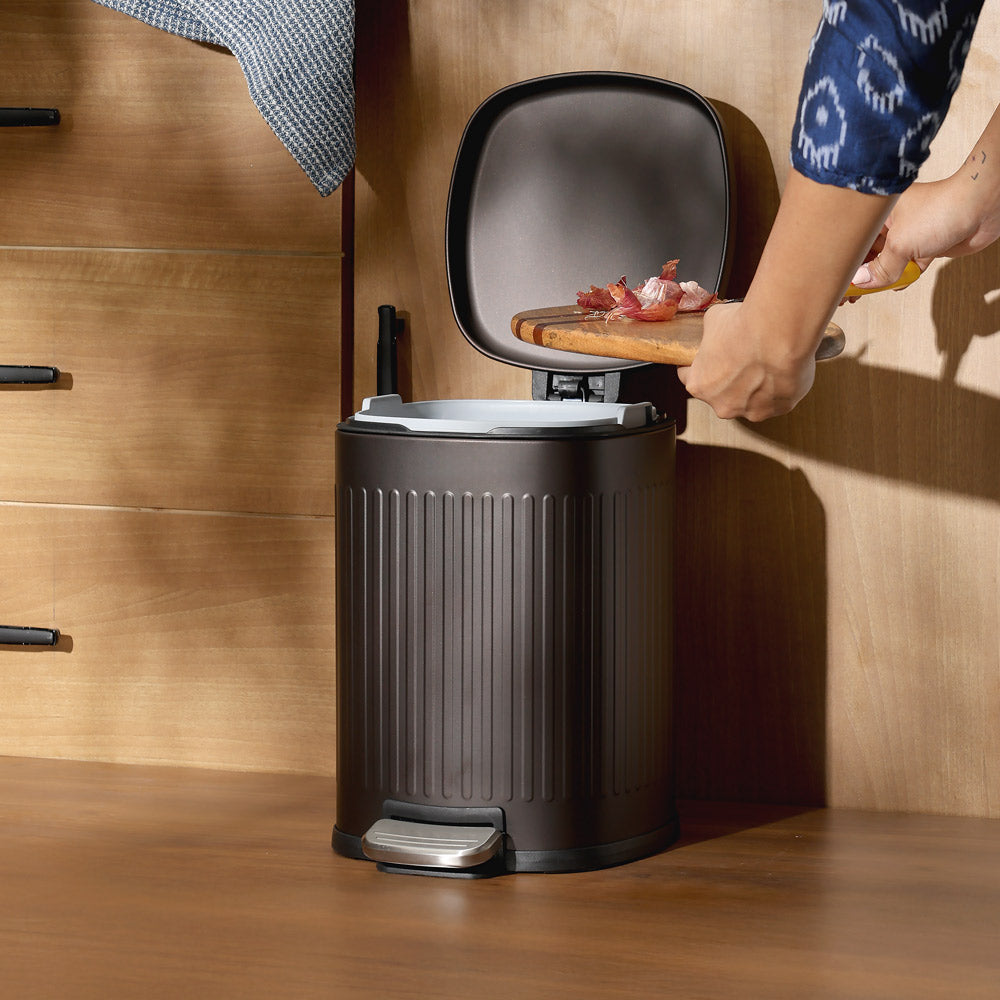Hexa Sqround Pedal Bin 8L - Metallic Brown