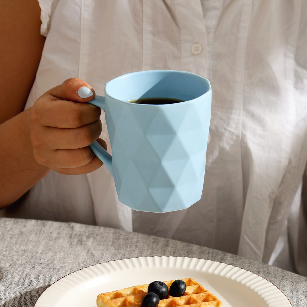 Diamonds Ceramic Coffee Mug - Blue