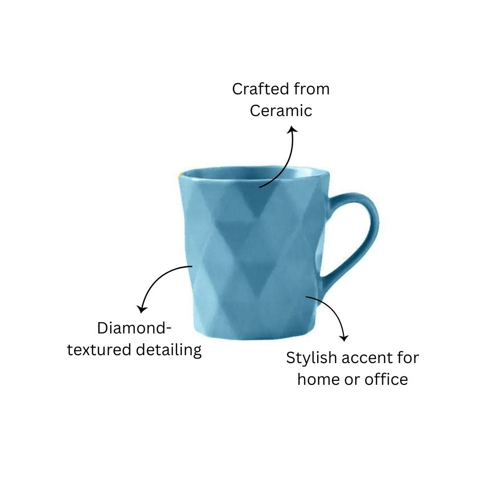 Diamonds Ceramic Coffee Mug - Blue