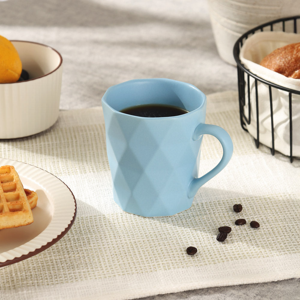 Diamonds Ceramic Coffee Mug - Blue