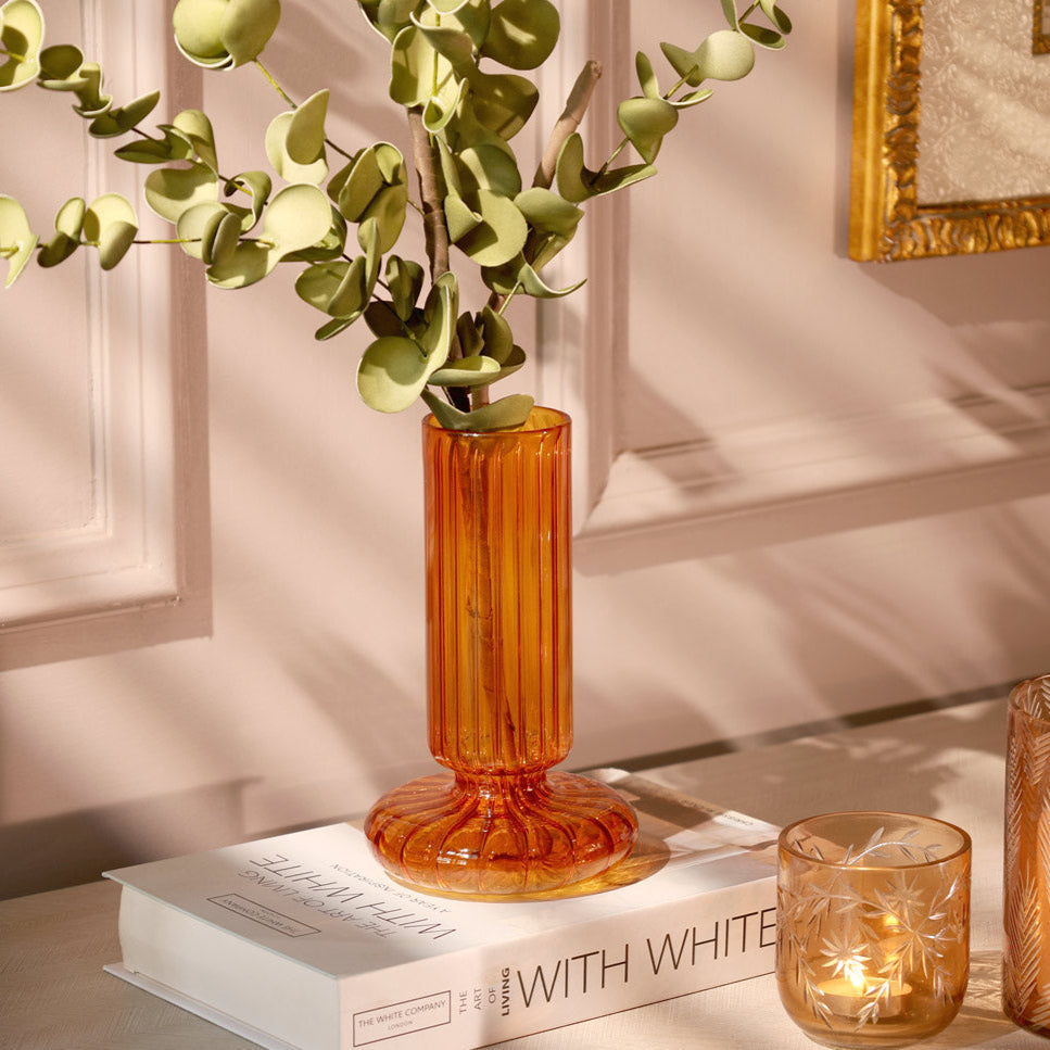 Taro Glass Vase Medium - Amber