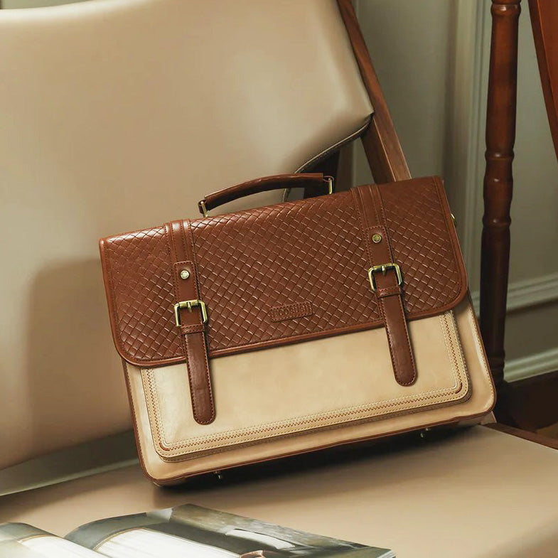 Dolce Laptop Briefcase - Beige Brown