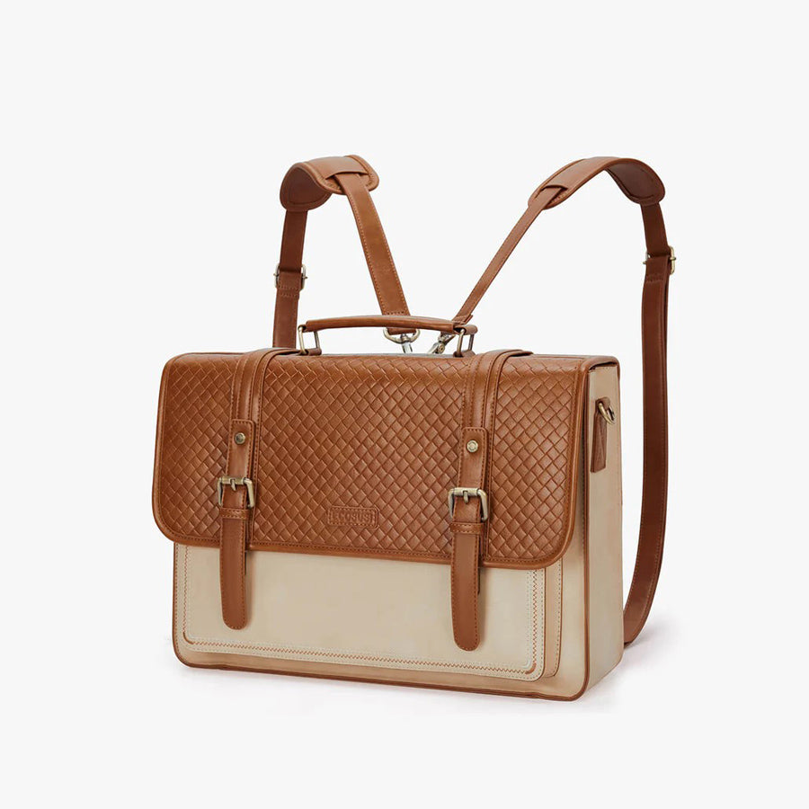 Dolce Laptop Briefcase - Beige Brown